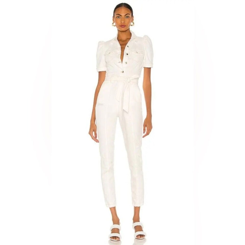 Retrofete Tori Jumpsuit in Vintage White Size Large